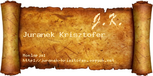 Juranek Krisztofer névjegykártya